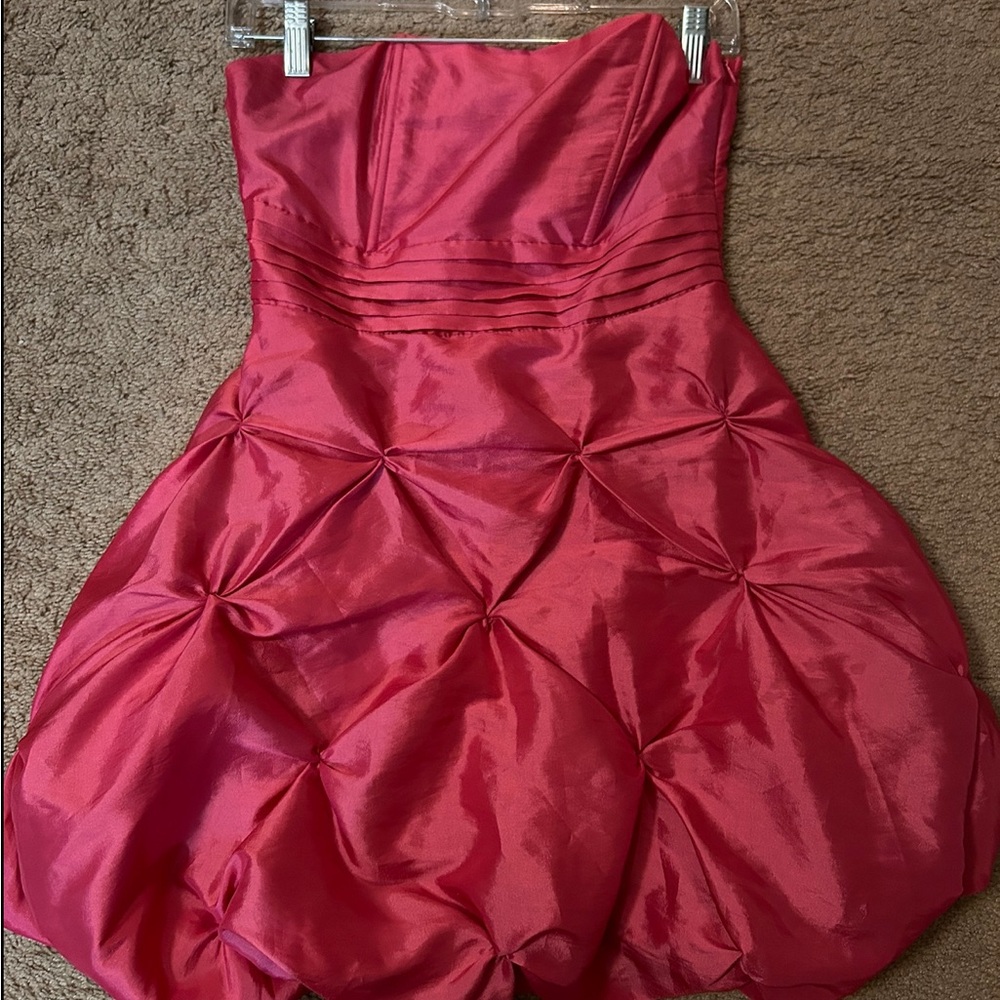 Hot pink strapless dress